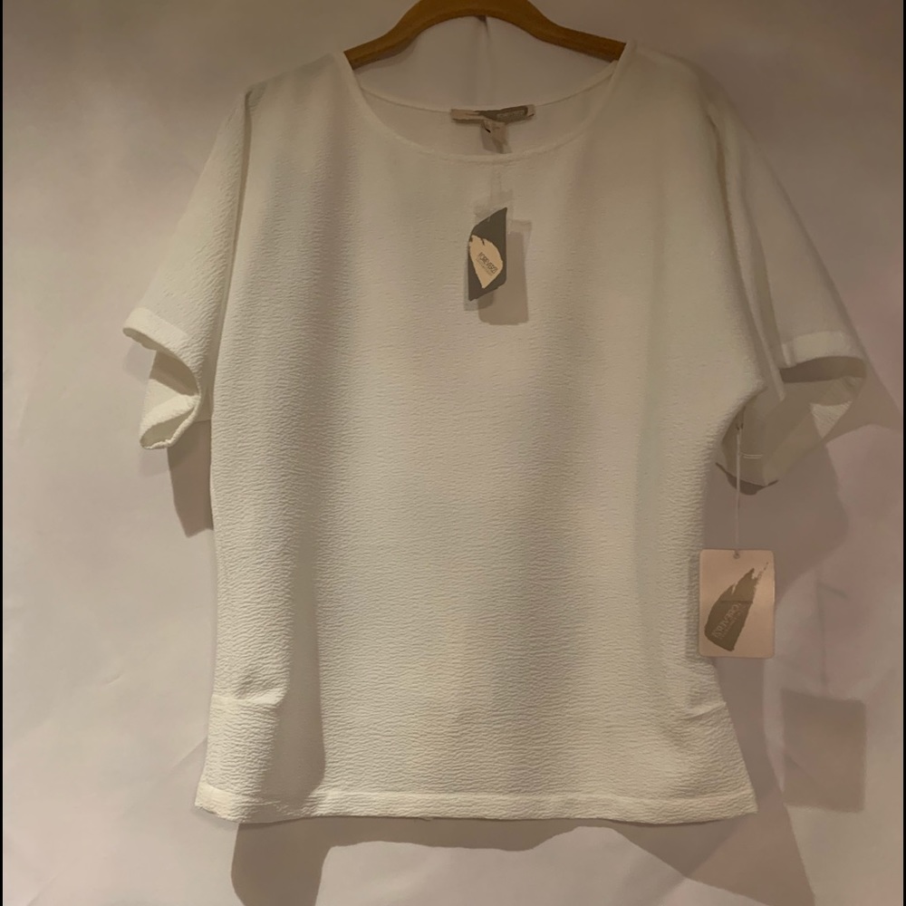 Forever 21 White Texture Pattern Top Size XS